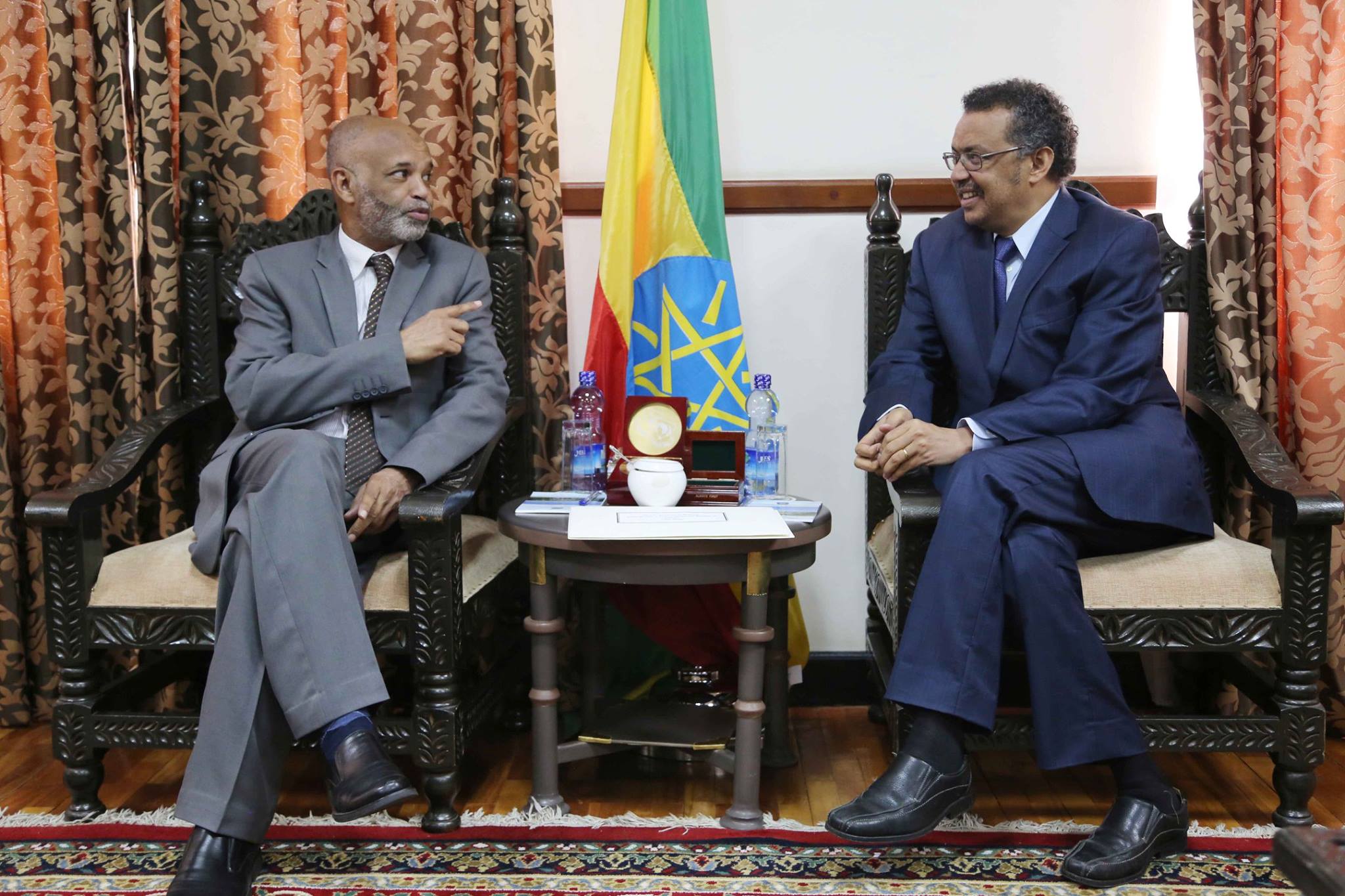 Dr. Tedros meets with State Minister of Foreign Affairs of Sudan.