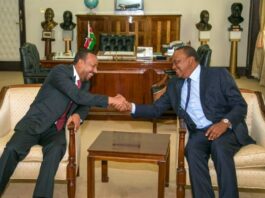 Uhuru Kenyatta with Ethiopian PM Abiy Ahmed