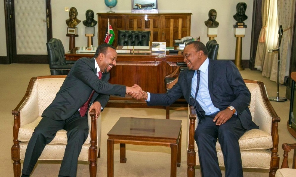 Uhuru Kenyatta with Ethiopian PM Abiy Ahmed